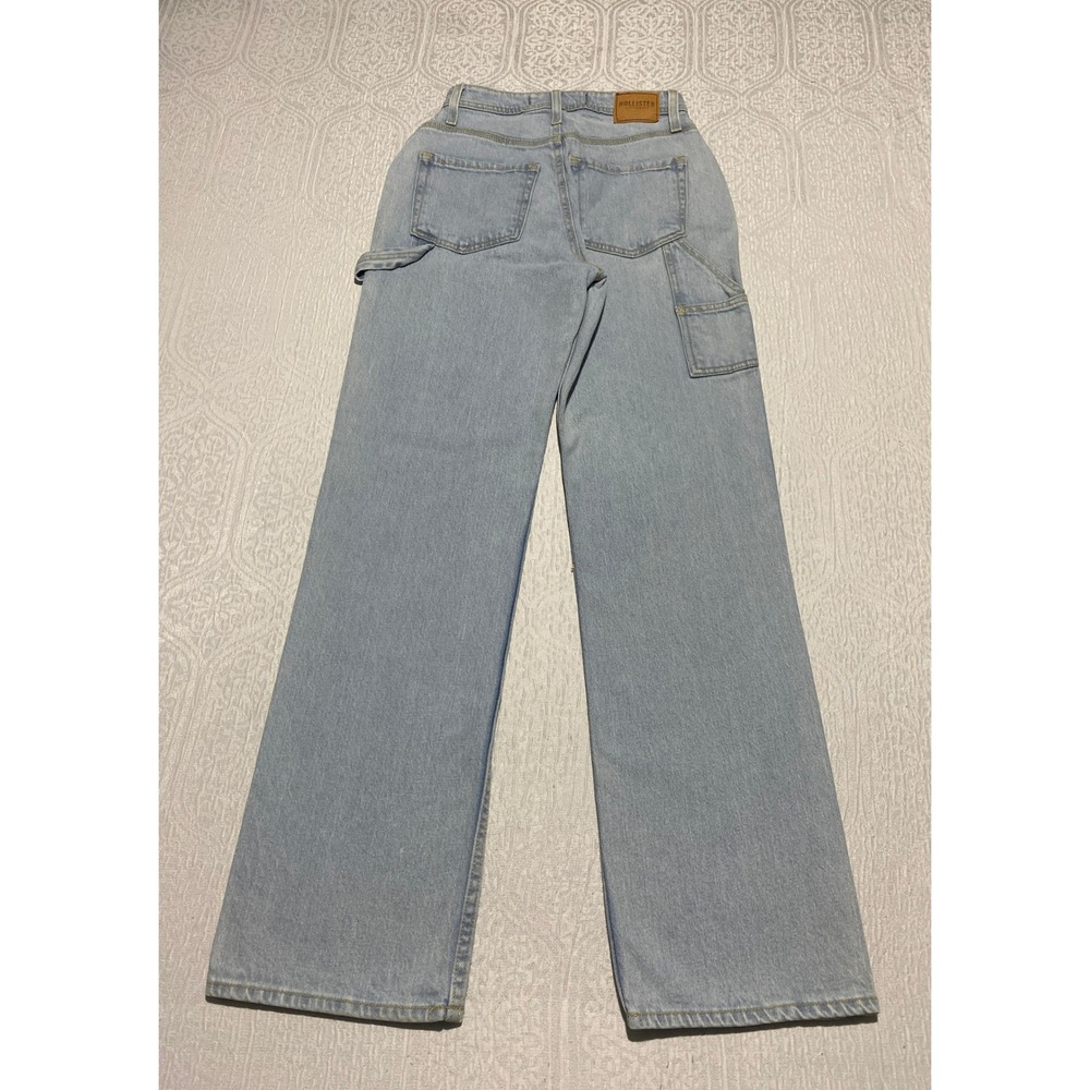Hollister Ultra High Rise Dad Jeans W24R Light Wash Carpenter Vintage Stretch